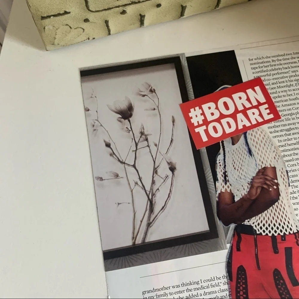 Born To Dare Fashion Wall‎ Art Bold Collage Red Statement Decor